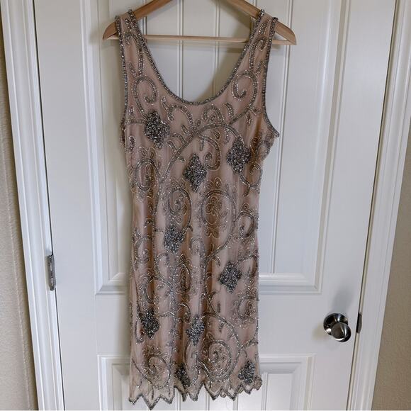 Prelude women’s dress size‎ 10 cream colored sequins - Picture 2 of 10